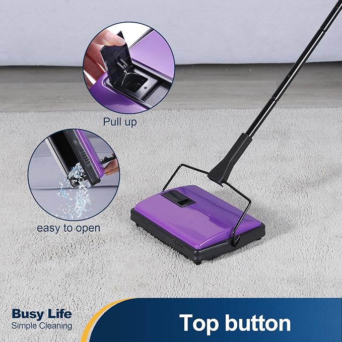 Yocada Carpet Sweeper Cleaner Manual Household Sweeper - Image 5