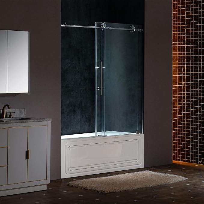 Woodbridge Frameless Single Sliding Shower Doors in Polished Chrome Finish - Image 8