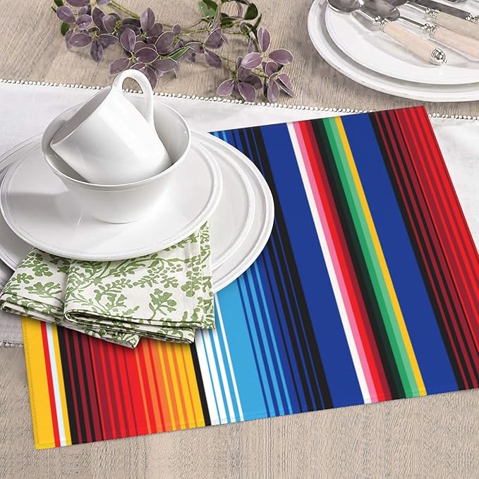 Rainbow Colorful Stripe Kitchen Drying Mat Mexican Microfiber Dish Drainer Mat - Image 3