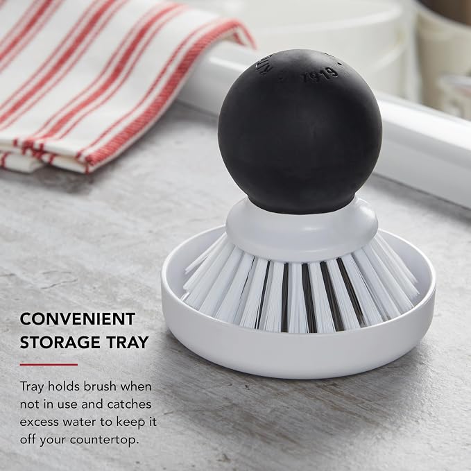 KitchenAid Palm Brush with Dish Tray to Keep Countertops Dry and Clean - Image 4