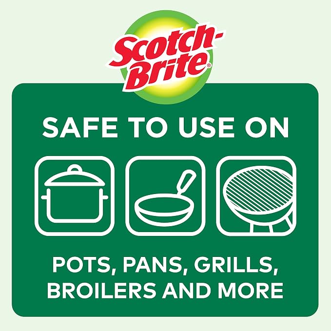 Scotch-Brite Copper Coated Scrubbing Scour Pads, 3 Scouring Scrubber Pads - Image 4