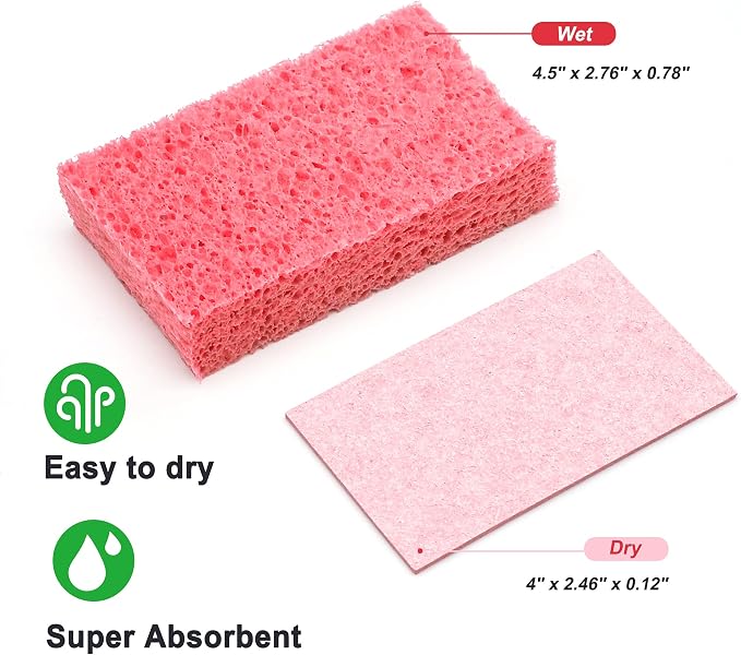 ARCLIBER Cellulose Sponges, Heavy Duty Scrub Kitchen Sponge, Clean Tough Messes - Image 2