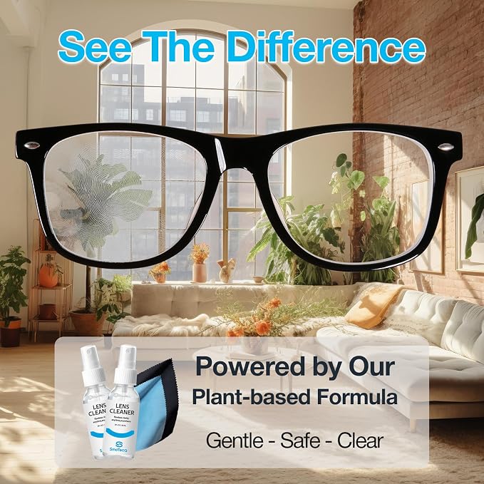 SmoTecQ Glasses Cleaner Kit – Alcohol-Free, Plant-Based Spray + Ultra-Soft - Image 6