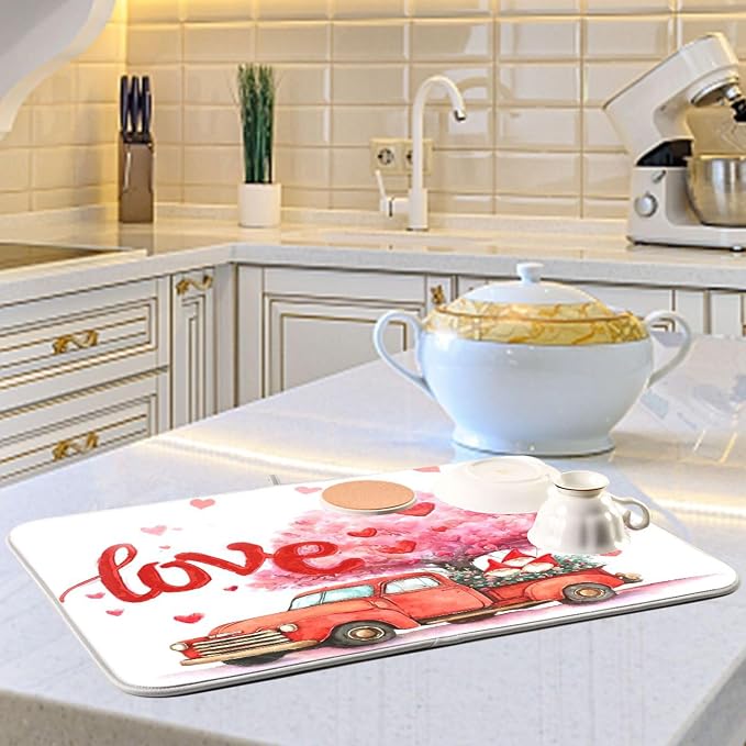 Valentine’s Day Love Tree Dish Drying Mat - Image 6