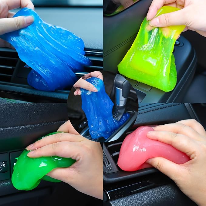 Car Cleaning Gel, 4 Piece Car Cleaning Kit, Men's and Women's Car Detailing by CAYYET