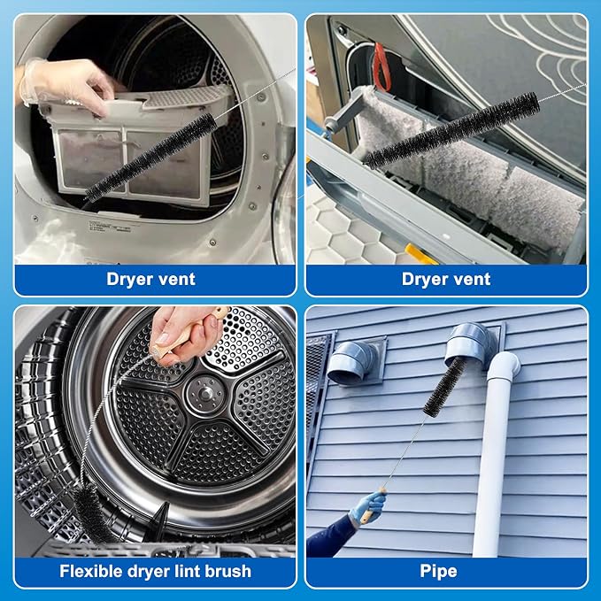 Dryer Vent Cleaner Kit Clothes Dryer Lint Brush Vent Trap Cleaner Home - Image 8