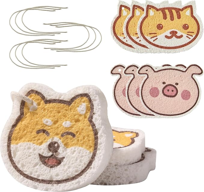 JOYMOOP Cartoon Kitchen Sponge, Cellulose Sponges by JOYMOOP