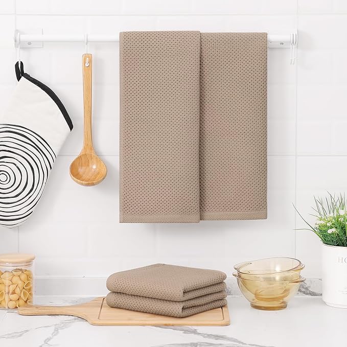 Kitinjoy 100% Cotton Waffle Weave Kitchen Hand Towels - Image 6