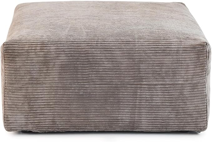 JACH 39.37" Oversized Ottoman Seater for Living Room, Deep Seat Extra Sofa Seater, Minimalist Chaise Ottoman, Modern Corduroy Ottomans for Living Room, Apartment, Light Brown ﻿