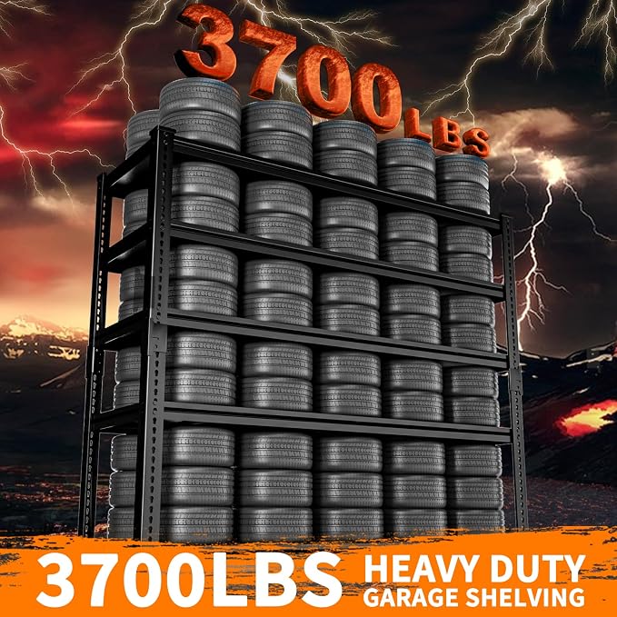 Storage Shelves Heavy Duty 3 PCS, 5-tier Adjustable Metal Industrial Utility - Image 4