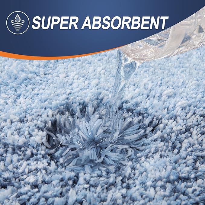 OLANLY Bathroom Rugs Mat 59x35, Extra Soft Absorbent Microfiber Bath Rugs, Rubber Backing, Quick Dry, Machine Washable Bath Mats for Bathroom Floor, Tub and Shower, Home Decor Accessories, Blue