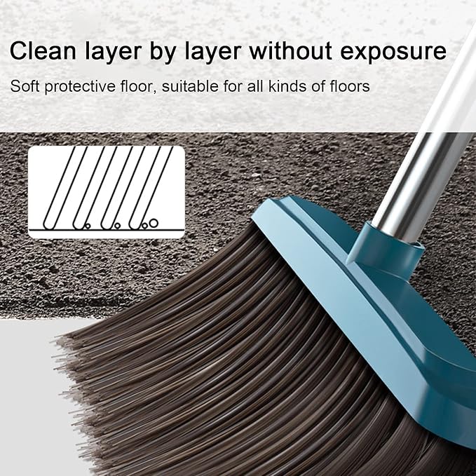 Broom and Dustpan Set, Plastic Silicone Hand Broom - Image 3