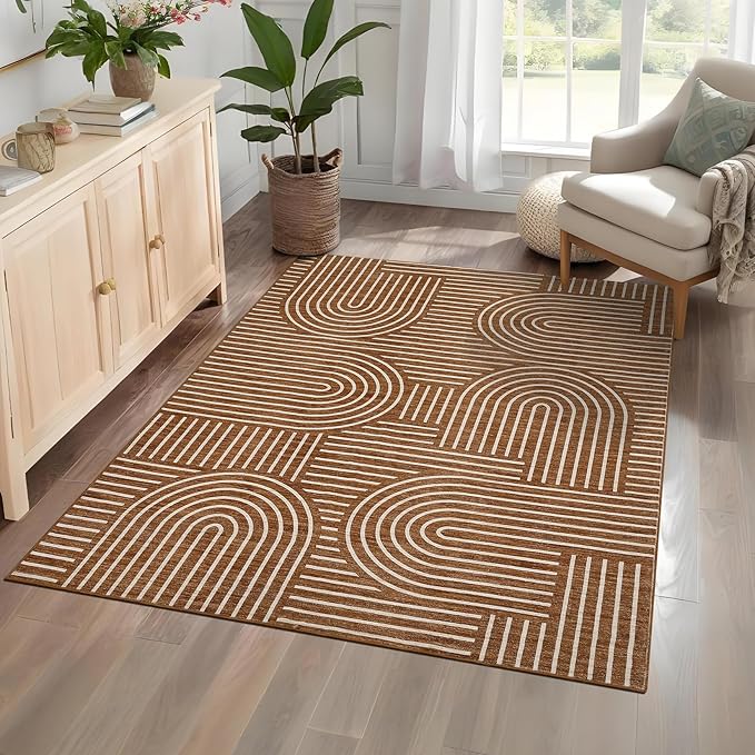 Washable Rug 3x5 Area Rugs for Living Room, Abstract Rug for Bedroom, Soft - Image 2