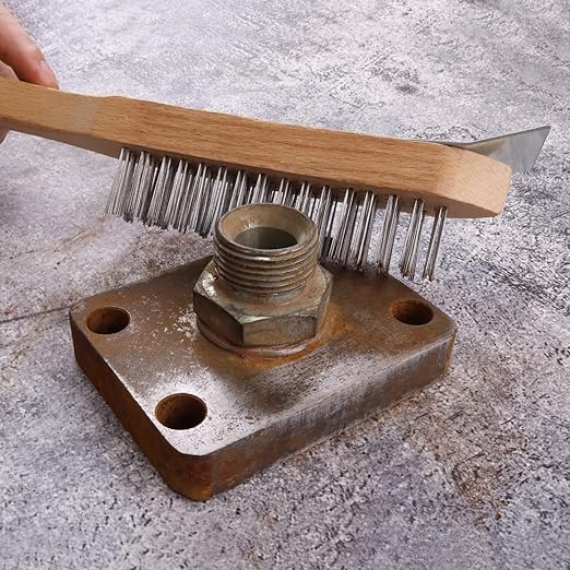MAXMAN Stainless Steel Wire Scratch Brush, 12 Inch Wooden Handle Wire Brush - Image 6