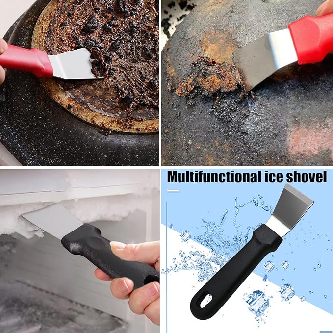 5Pcs Kitchen Stove Cleaning Brush + Scraper Tool Set, Stainless Steel and Nylon - Image 6
