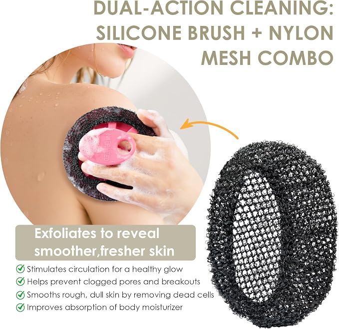 INNERNEED Exfoliating Net Cover Sponge Bath Scrubbing Loofah Rough Washcloth - Image 5