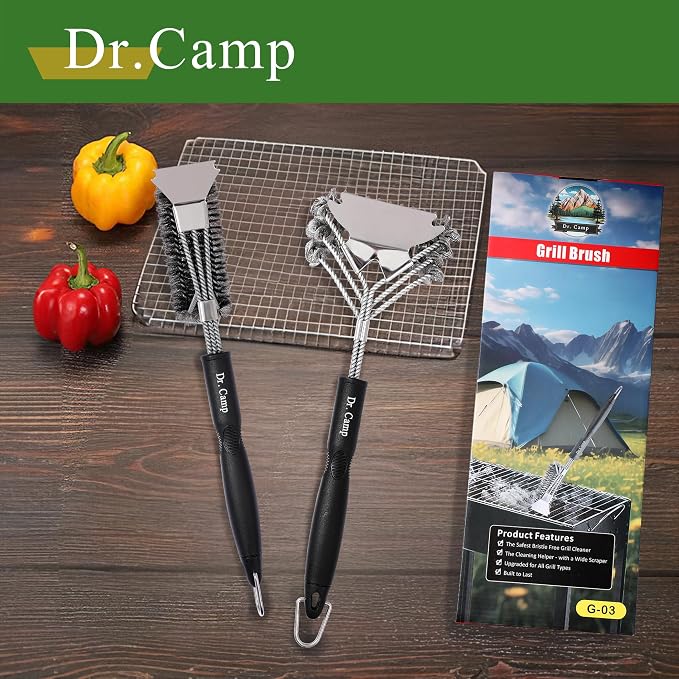 2 PCS Stainless Steel BBQ Grill Brush, BBQ Brush, Grill Scraper, Grill Brush - Image 7