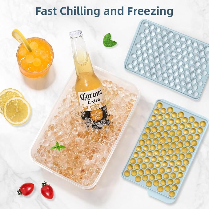 WIBIMEN Mini Ice Cube Trays, Small Tiny Round Pebble Crushed Nugget Ice Trays - Image 3