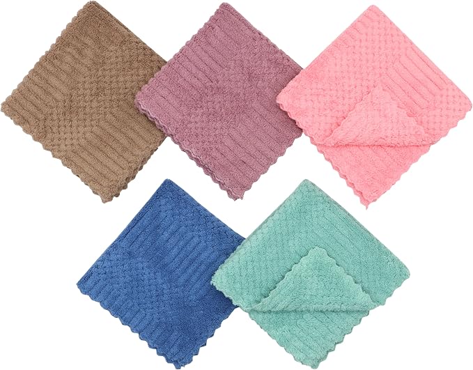 Microfiber Cleaning Cloth Lint Free Cleaning Rags, 10 Pack Fast Drying Dish Rags - Image 3