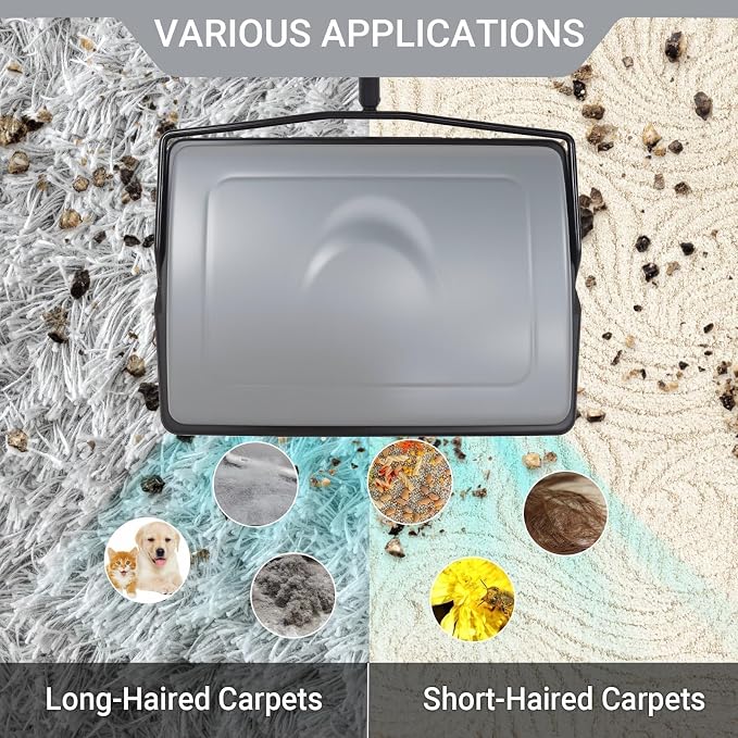 EZ SPARES Quiet Carpet Sweeper, Floor Sweeper - Image 6