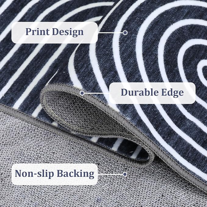 Washable Rug 4x6 Area Rugs for Living Room, Abstract Rug for Bedroom, Soft - Image 7