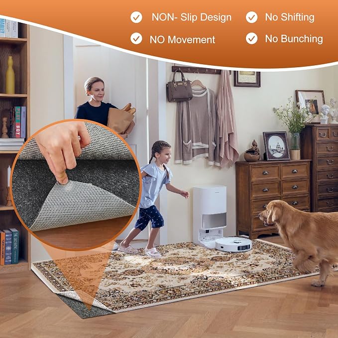 Felt Rug Pad, 8 x 10 Ft Rubber Non-Slip Rug Pad Gripper, Keep Rugs Secure and - Image 6