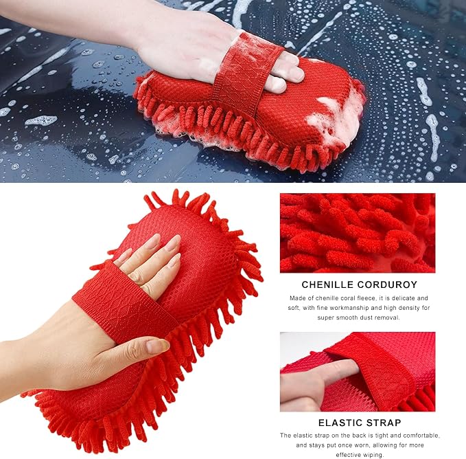 Microfiber Car Wash Sponge, Scratch-Free Vehicle Washing Mitt - Image 3
