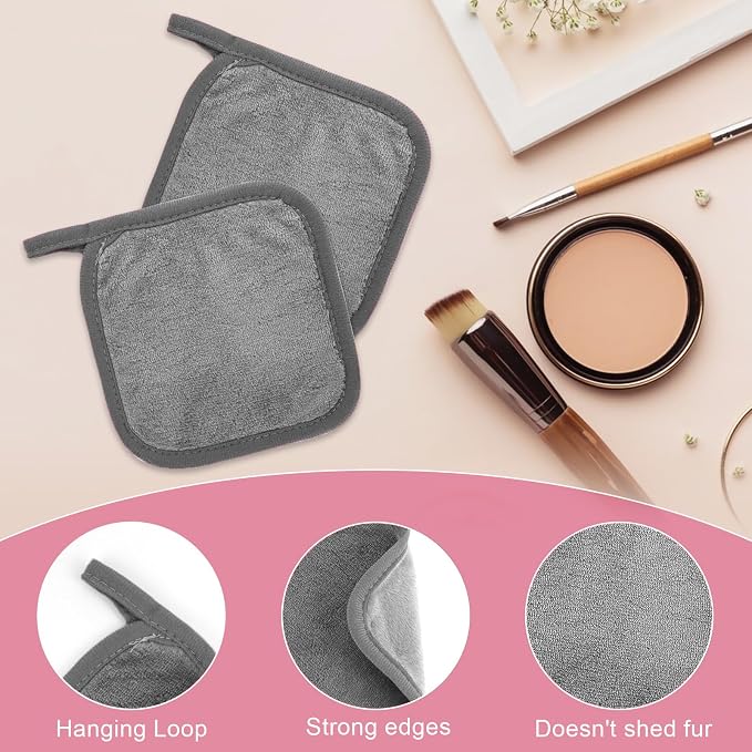Makeup Remover Cloth 12 Pack, Ultra Soft and Reusable Microfiber Makeup Remover - Image 3