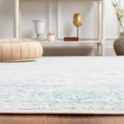 SAFAVIEH Area Rug 4x6 - Adirondack Collection - Ivory & Light Blue, Distressed Vintage Floral Design, Non-Shedding & Easy to Clean, Ideal for Living Room, Bedroom, Dining Space (ADR109L)