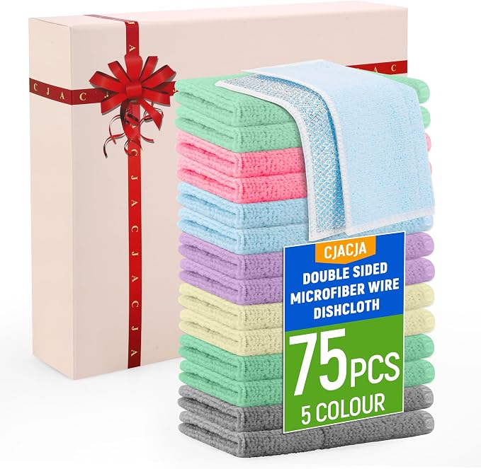 Double Side Non Scratch Wire Dishcloth 75pcs-Multipurpose Wire Dishwashing Rags by Unknown