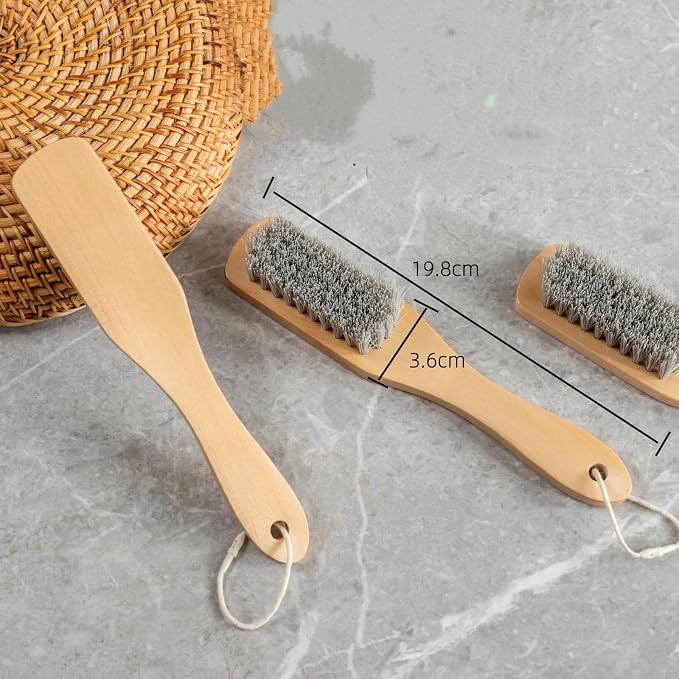 2 Pcs Long Handle Wood Laundry Brush - Image 5