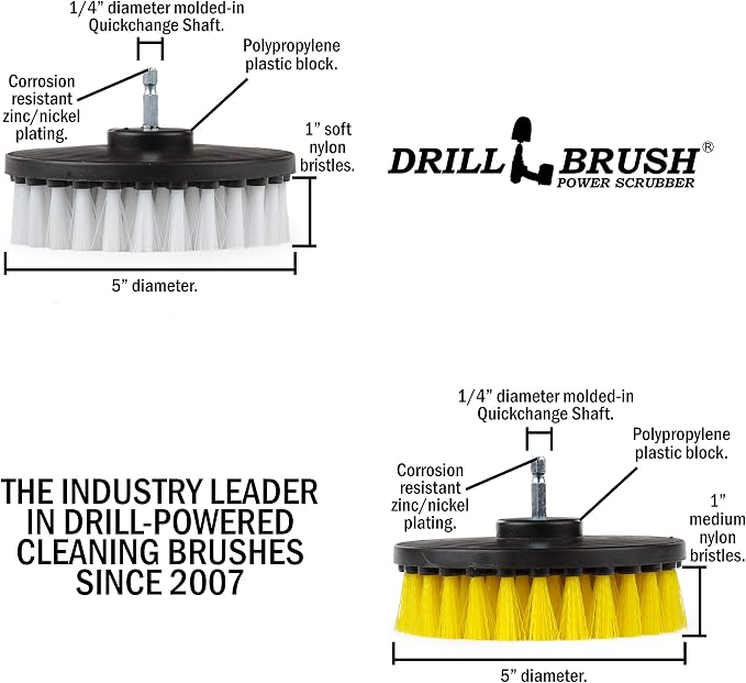 Drill Brush - 5-inch Spin Brush Cleaning Kit - Calcium, Mineral Deposits - Image 4