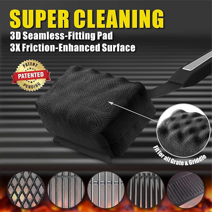 GRILLART Grill Brush Bristle Free, Replaceable BBQ Cleaning Pad, Safe - Image 2