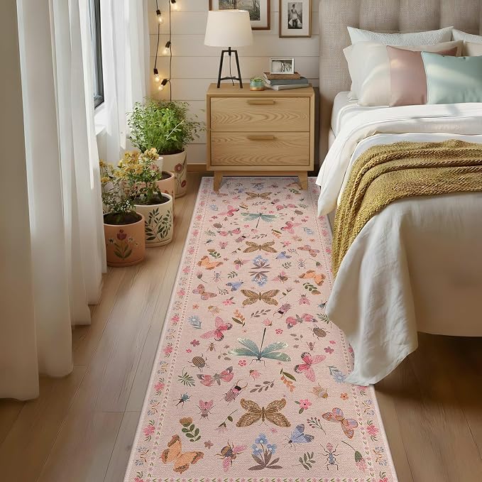 2x6 Floral Runner Rug, Washable Runners - Image 3