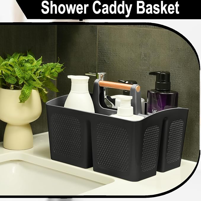 Haundry Plastic Black Shower Caddy Basket - Image 5