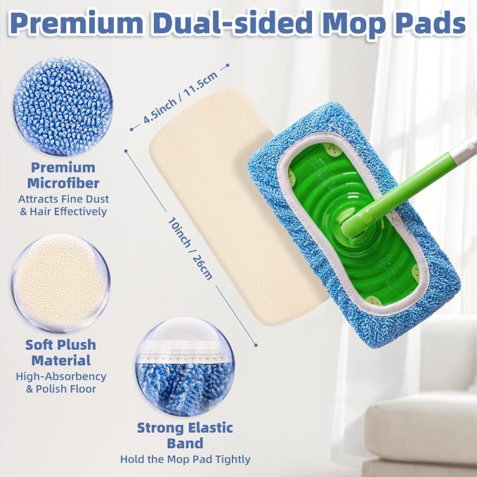3 Pack Reusable Double-Sided Mopping Pads Compatible - Image 3