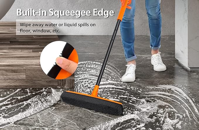 JEHONN Rubber Broom Carpet Rake - Image 3