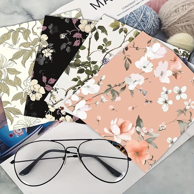 CREATCABIN 6 Packs Thickened Glasses Cleaning Cloth Elegant Flower Design - Image 6