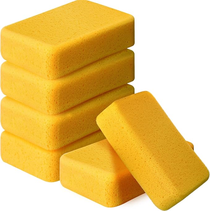 Tioncy 6 Pcs Large Sponges Bulk 7.5 x 5.5 x 1.9 Inch Grouting Car Wash Foam by Tioncy