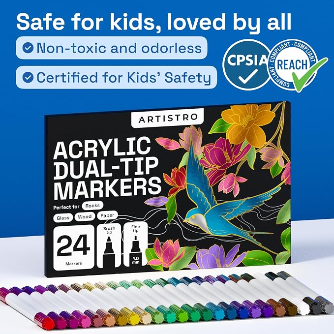 ARTISTRO 24 Metallic Acrylic Paint Markers - Image 7