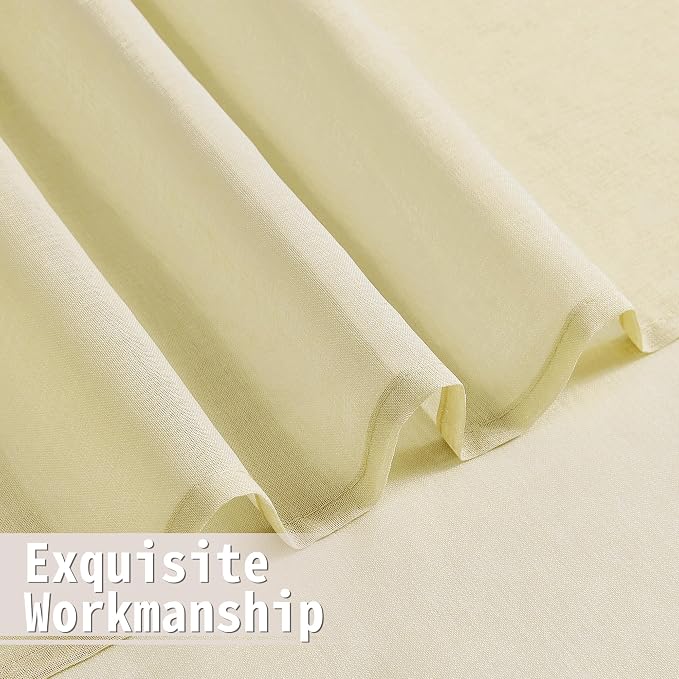 Tollpiz Sheer Door Curtain Closet Linen Textured Curtains Sheer Doorway Light - Image 8