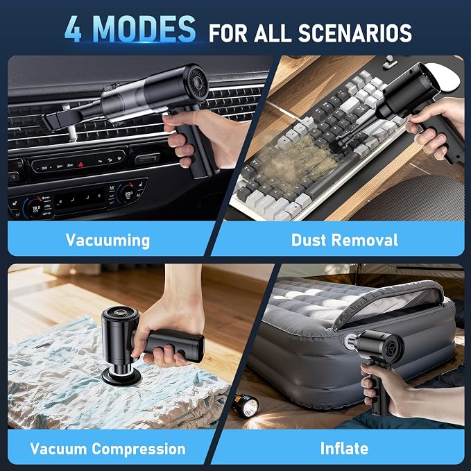 Car Vacuum Portable Cordless, 35000Pa High Power Brushless Motor Handheld Vacuum - Image 4