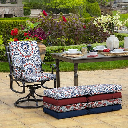 Arden Outdoor Midback Chair Cushion, 18 x 16.5, Clark Blue
