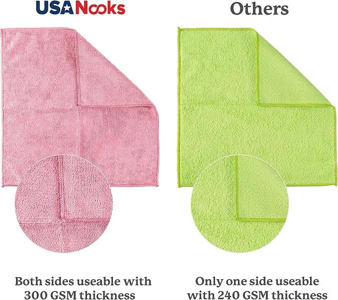 USANOOKS Microfiber Cleaning Cloth Light Pink - Image 3