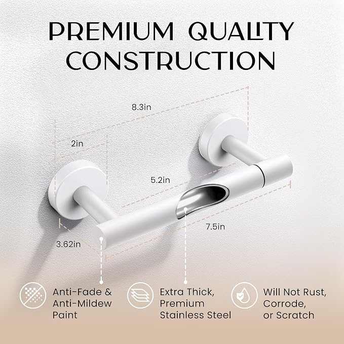 Day Moon™ Matte White Toilet Paper Holder Wall Mount - Image 5
