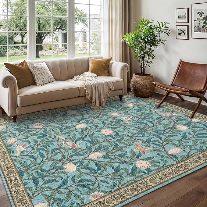 GarveeHome Boho Leaf Area Rugs 9x12 Living Room, Large Rugs by GarveeHome