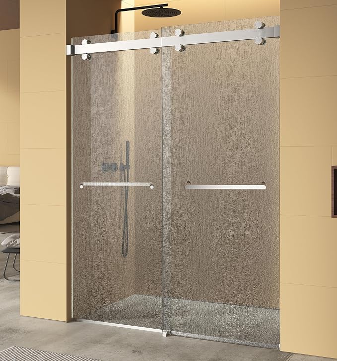 Monaco 56.5-60" W x 78" H 3/8" Twinglide Frameless Shower Door - Image 4