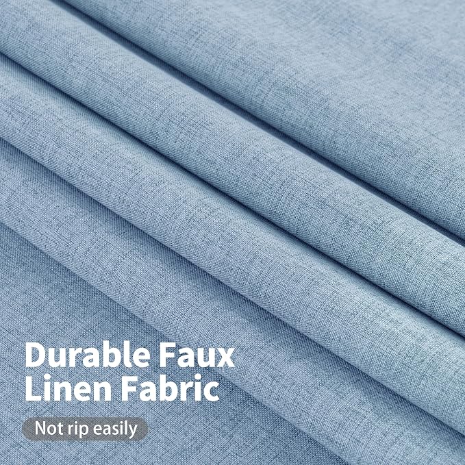YoungsTex 68 Inch Length Linen 100% Blackout Curtains - Image 5
