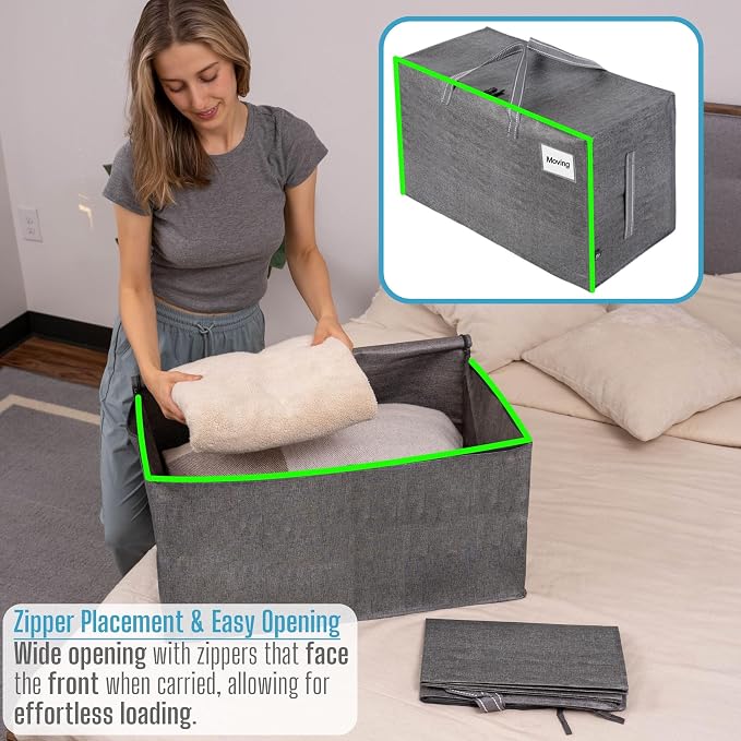 VENO 8 Pack Moving and Storage Bags, Heavy Duty, Alternative to Moving Boxes - Image 2