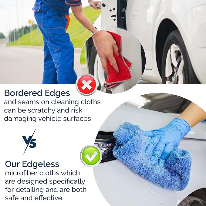 GREEN LIFESTYLE Chamois Cloth Microfiber Cleaning Cloth 6 Pack, Borderless - Image 3